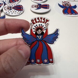 Resist Angel Acrylic Lapel Pin
