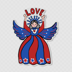 Love Angel Acrylic Lapel Pin