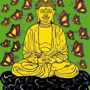 Buddha (Green) Print