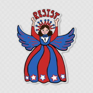 Resist Angel Acrylic Lapel Pin