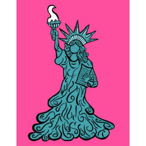 Lady Liberty Hot Pink Card